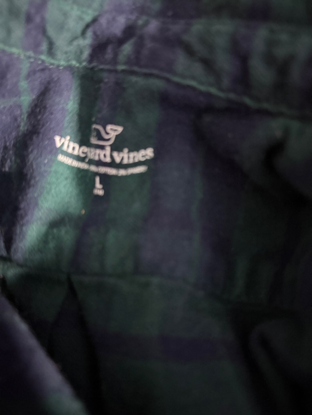 Kid’s Green/Blue Plaid Button-Down Shirt- Size Large - Picture 7 of 7
